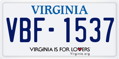 VA license plate VBF1537