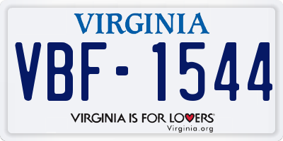 VA license plate VBF1544