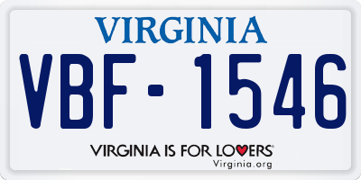 VA license plate VBF1546
