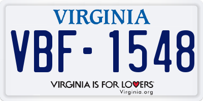 VA license plate VBF1548