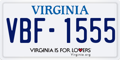 VA license plate VBF1555