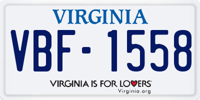 VA license plate VBF1558