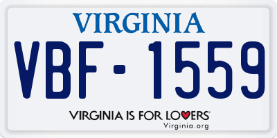 VA license plate VBF1559