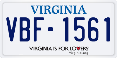 VA license plate VBF1561