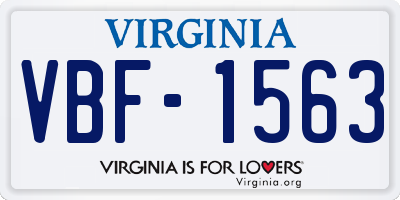 VA license plate VBF1563