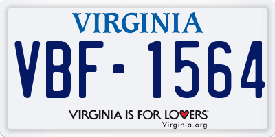 VA license plate VBF1564