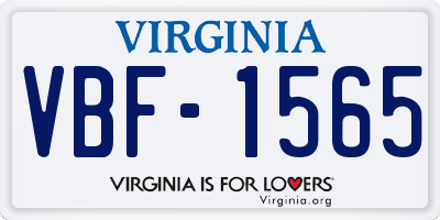 VA license plate VBF1565