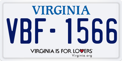 VA license plate VBF1566