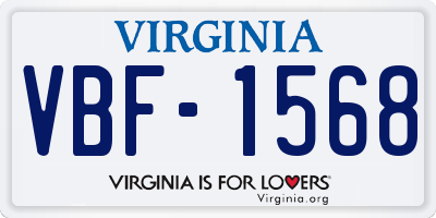 VA license plate VBF1568