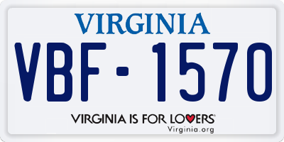 VA license plate VBF1570