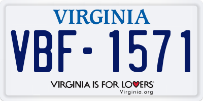 VA license plate VBF1571