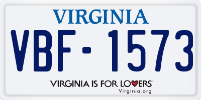 VA license plate VBF1573