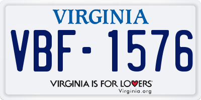 VA license plate VBF1576