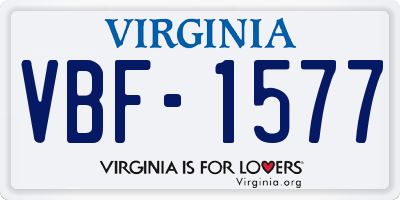 VA license plate VBF1577