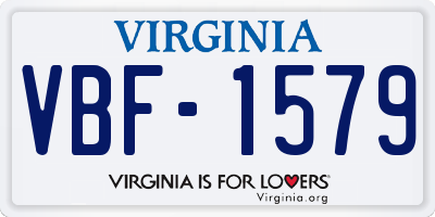 VA license plate VBF1579