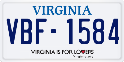 VA license plate VBF1584
