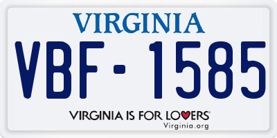 VA license plate VBF1585