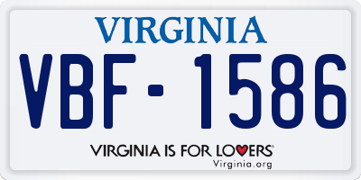 VA license plate VBF1586