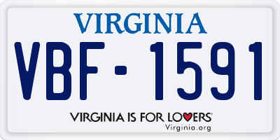 VA license plate VBF1591