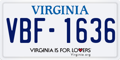VA license plate VBF1636