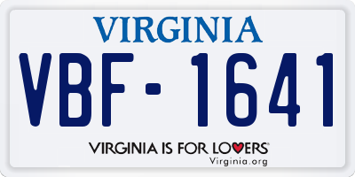 VA license plate VBF1641