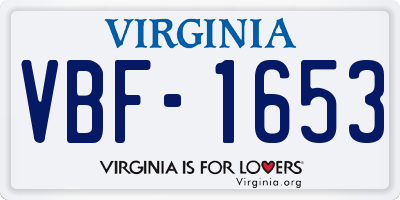 VA license plate VBF1653