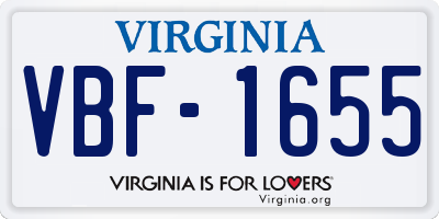 VA license plate VBF1655