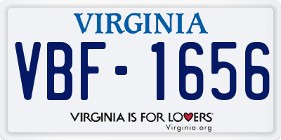 VA license plate VBF1656