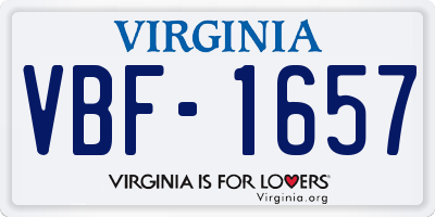 VA license plate VBF1657