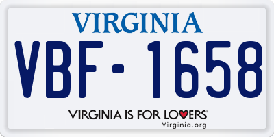 VA license plate VBF1658
