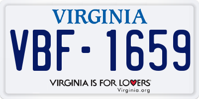 VA license plate VBF1659