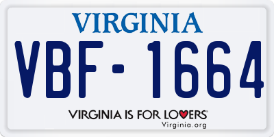 VA license plate VBF1664