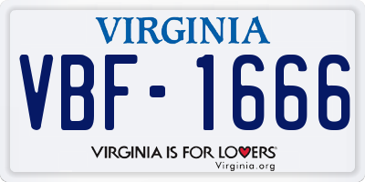 VA license plate VBF1666