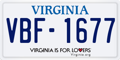 VA license plate VBF1677