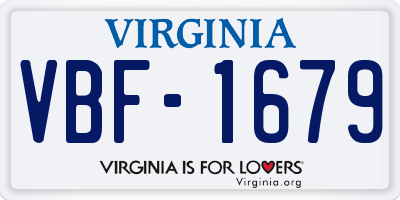 VA license plate VBF1679