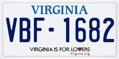 VA license plate VBF1682