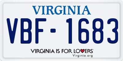 VA license plate VBF1683