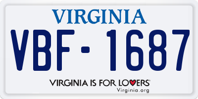 VA license plate VBF1687