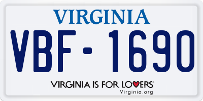 VA license plate VBF1690