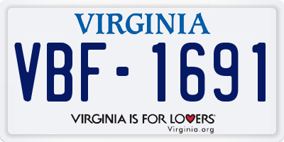 VA license plate VBF1691