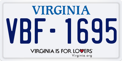 VA license plate VBF1695