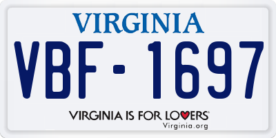 VA license plate VBF1697