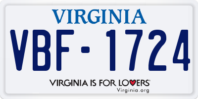 VA license plate VBF1724