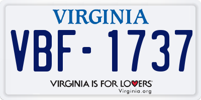VA license plate VBF1737