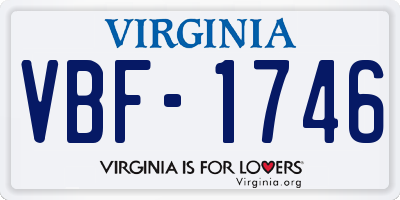 VA license plate VBF1746