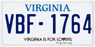 VA license plate VBF1764