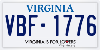 VA license plate VBF1776