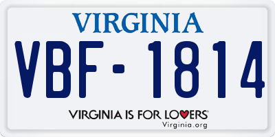 VA license plate VBF1814