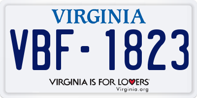 VA license plate VBF1823
