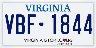 VA license plate VBF1844